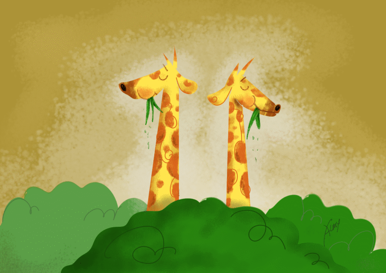 Amigas girafas